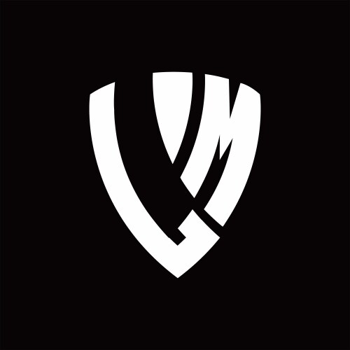 Lm logo monogram with emblem shield shape design Vector Image