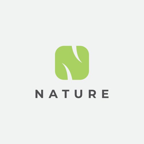 M logo letter leaves green eco icon Royalty Free Vector