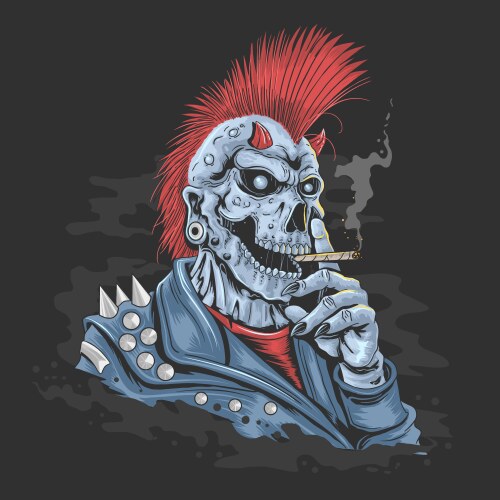 Punk skull Royalty Free Vector Image - VectorStock