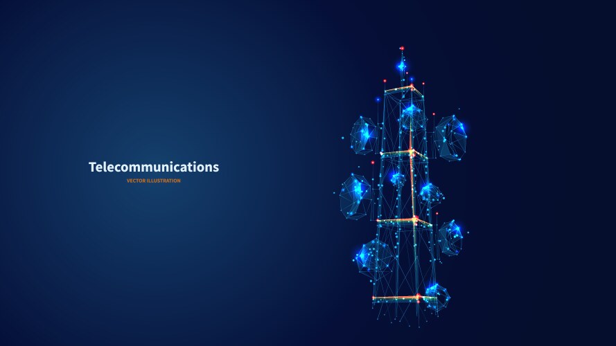 Blue abstract 3d isolated 5g tower vector image