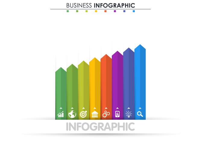 Business data process chart abstract elements vector image