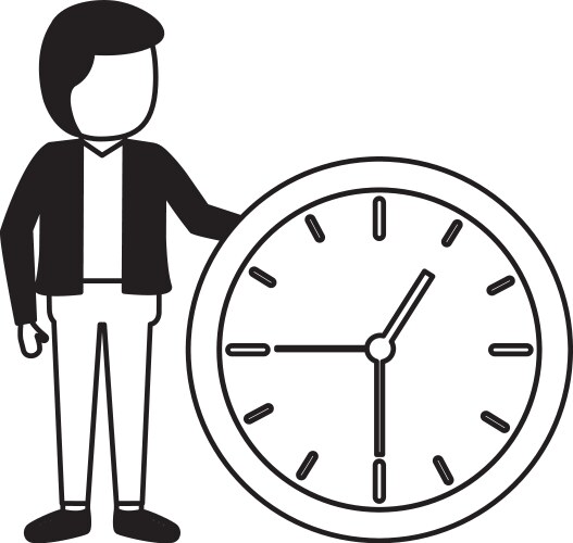 Businessmen clock time Royalty Free Vector Image