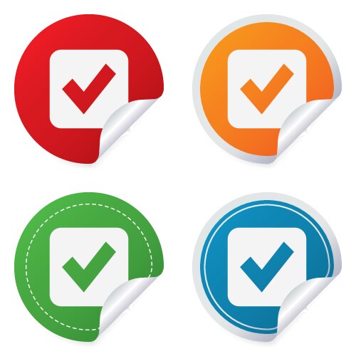 Check mark sign icon checkbox button vector image