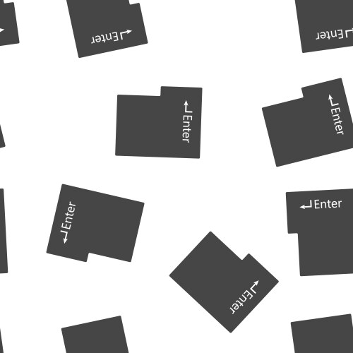 Enter button icon seamless pattern on a white vector image