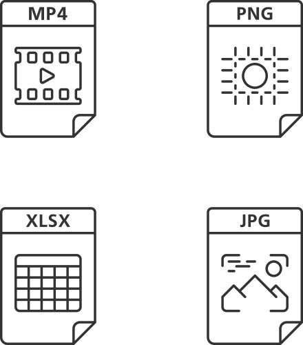 Files format linear icons set vektorbild