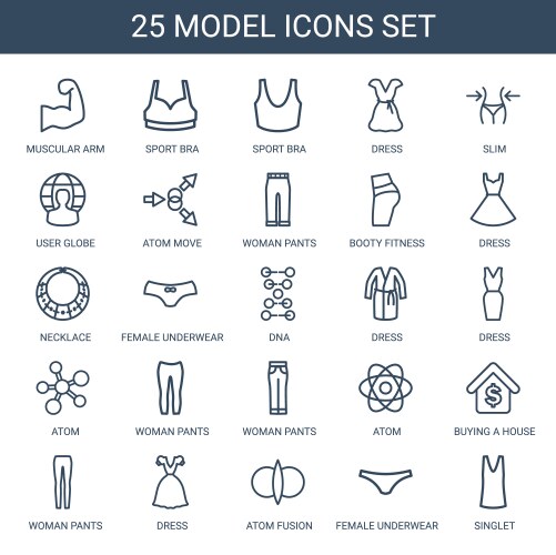 13 model icons Royalty Free Vector Image - VectorStock