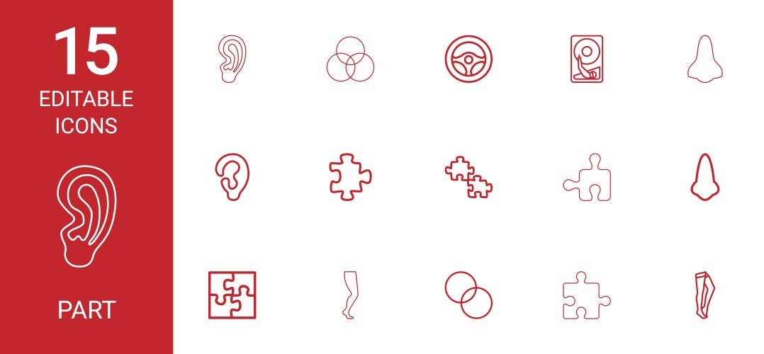 13 part icons Royalty Free Vector Image - VectorStock