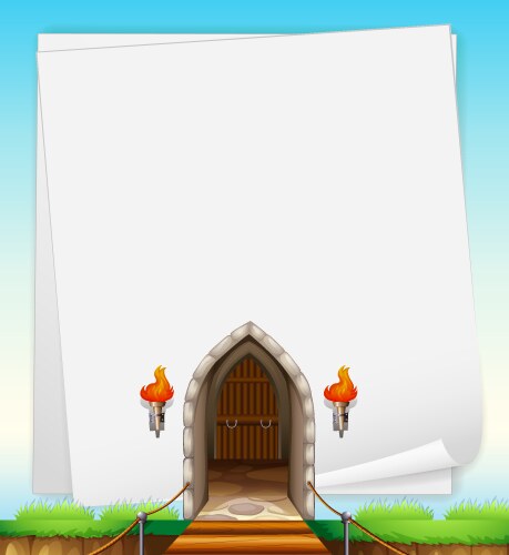Castle entrance on paper Vector Image