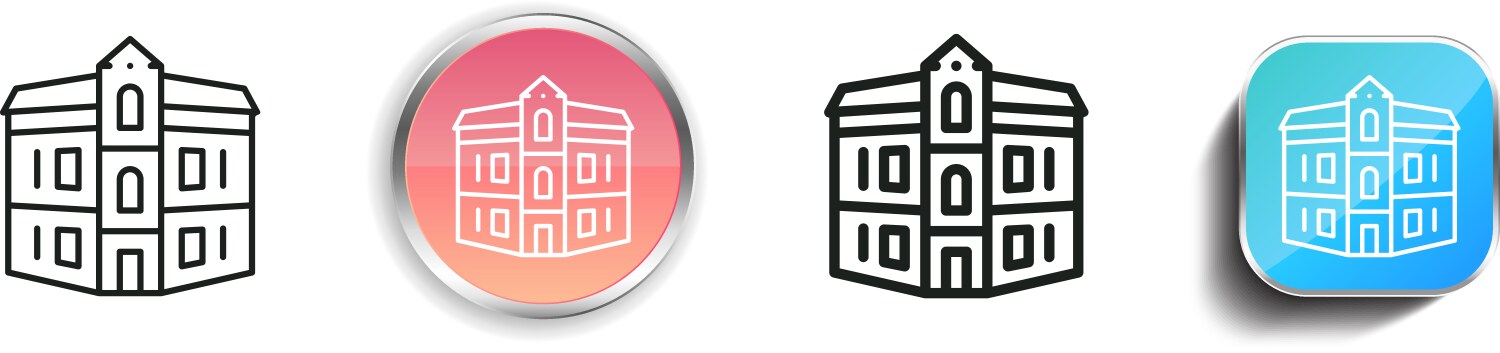 Duplex icon thin linear regular and button style vector image