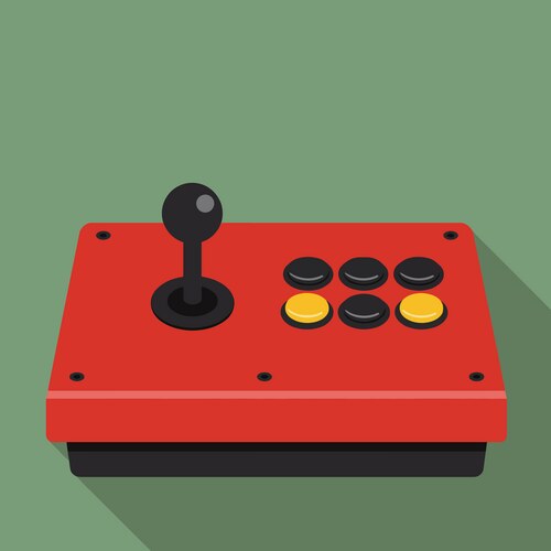 Retro arcade joystick controller with buttons vektorbild