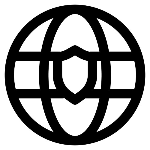Browser with global security features vector image