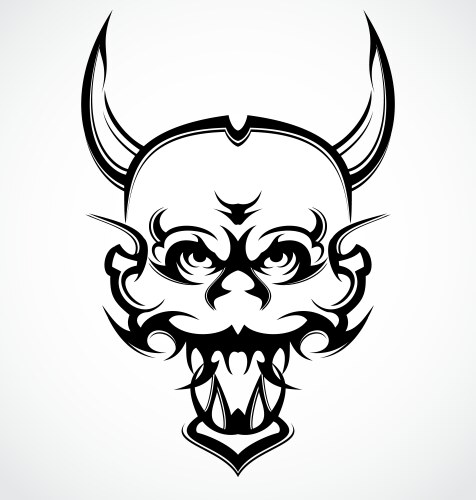 Demon face tattoo design Vector Image
