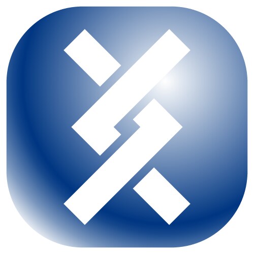 Overlapping intersecting knotted lines icon vector image