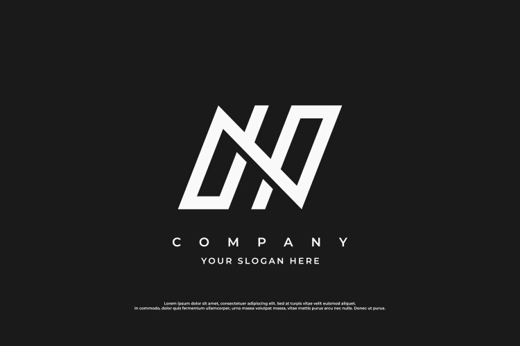 Simple letter hn nh monogram logo design Vector Image