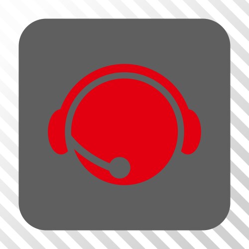 Call center operator rounded square button vector image