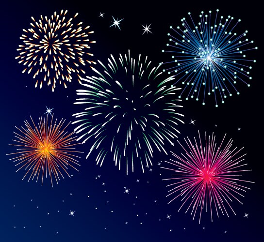 Colorful abstract fireworks background design Vector Image