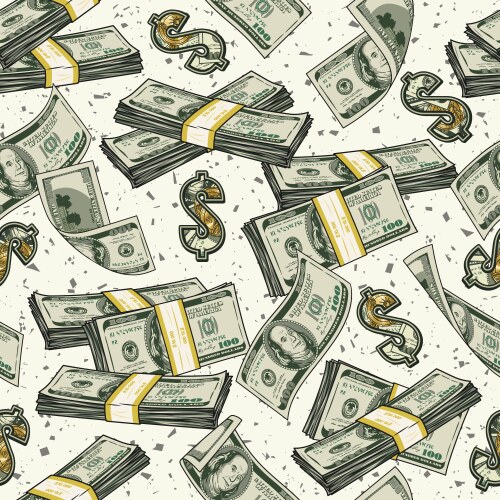 Money Stack Pattern - US Dollars Vector Image
