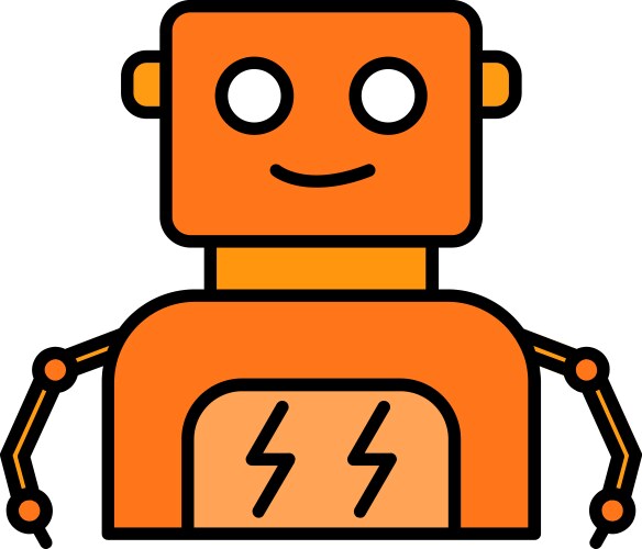 Robot line filled icon design Vector Image