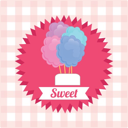 Pink candy cotton cloud isolated fantasy Vector Image