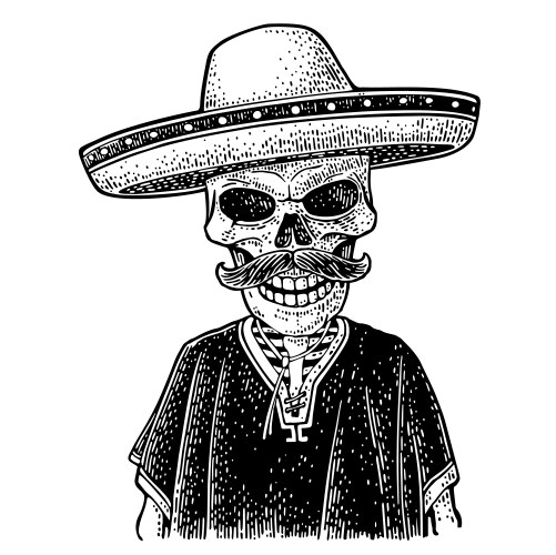 Day dead dia de los muertos the skeleton Vector Image