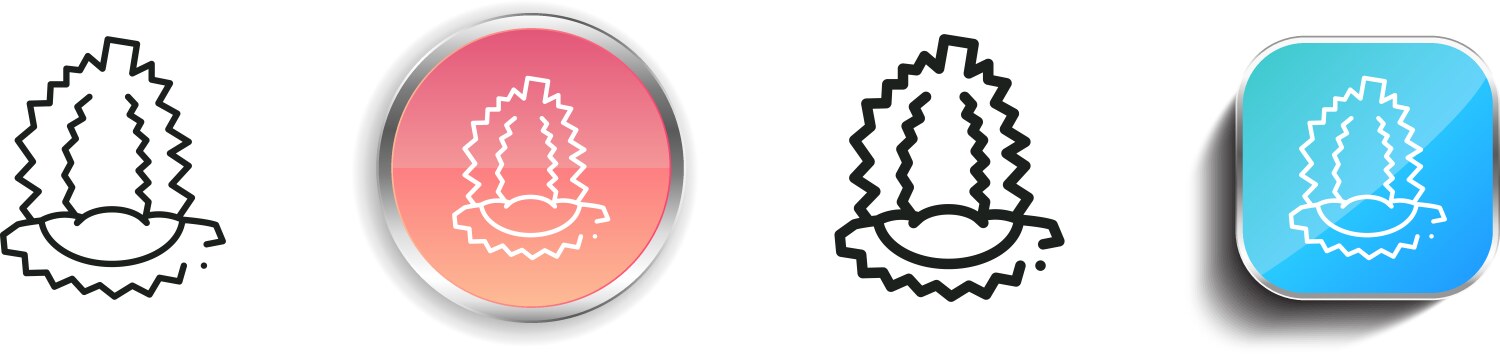 Durian icon thin linear regular and button style vector image
