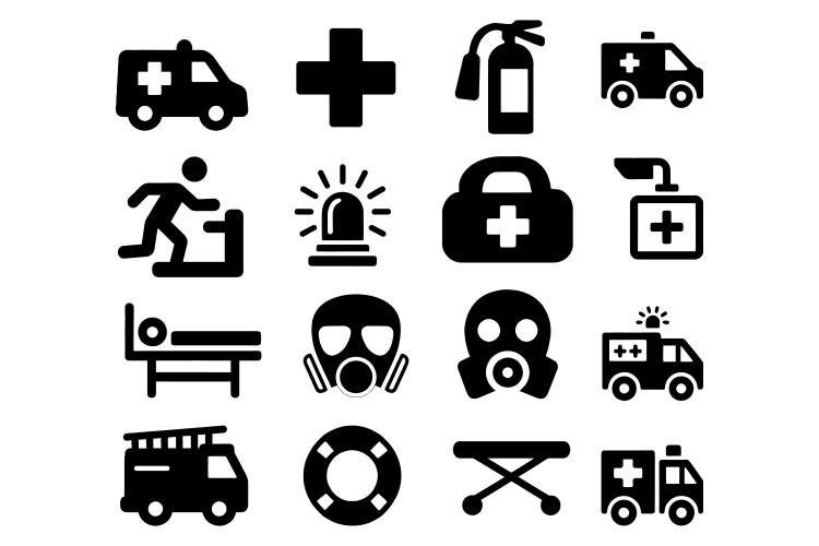 Emergency medical icons set vector image