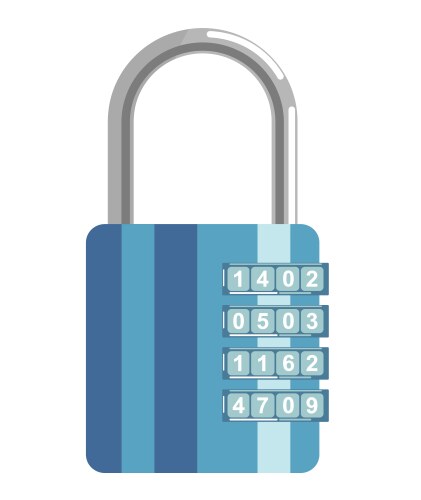 Metallic Lock with Numeric Code vector image