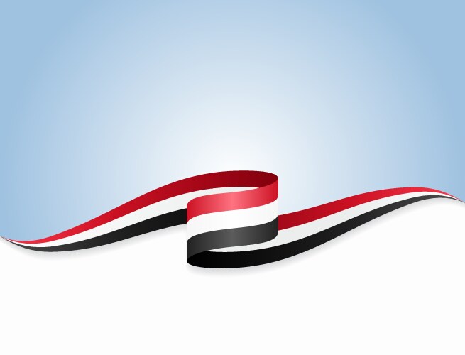 Yemeni flag wavy abstract background vector image