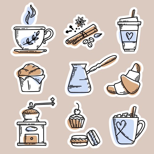 Coffee Stickers Vector Images (over 20,000)
