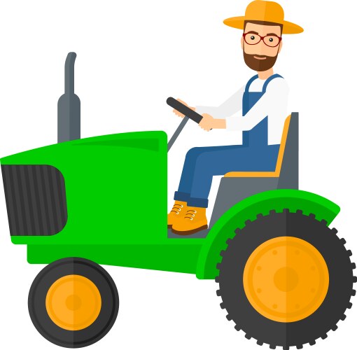 Farmer driving tractor Royalty Free Vector Image