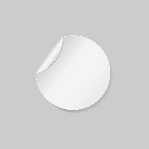 Round White Paper Sticker - Peel Off – Royalty-Free Vector | VectorStock
