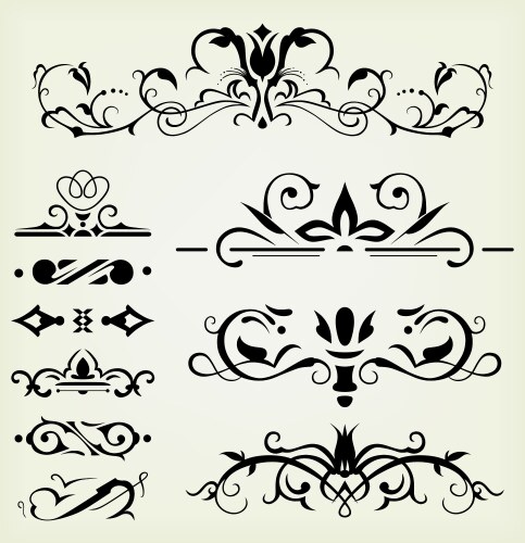 Calligraphy flourish decorative flourishes Vector Image