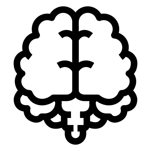 Brain and flowers stroke Royalty Free Vector Image