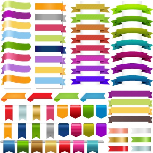 Big red ribbons set Royalty Free Vector Image - VectorStock