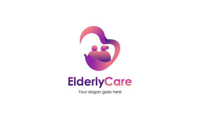 elderly care logo design best vector