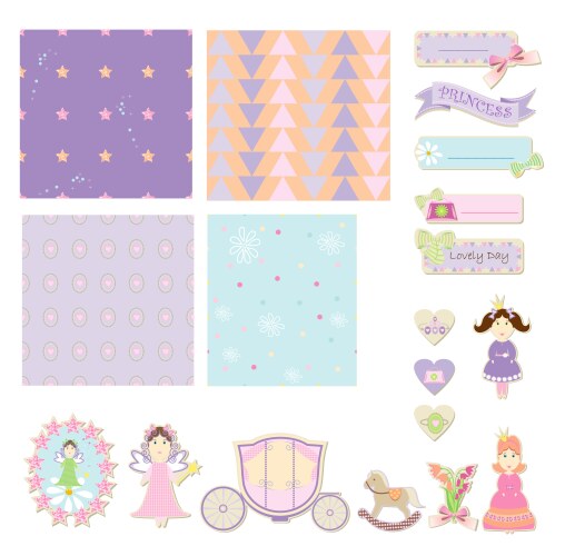 Swans posters elegant baby little princess Vector Image