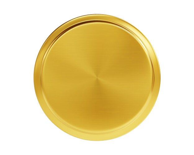 Realistic golden lid mockup top view isolated vector image