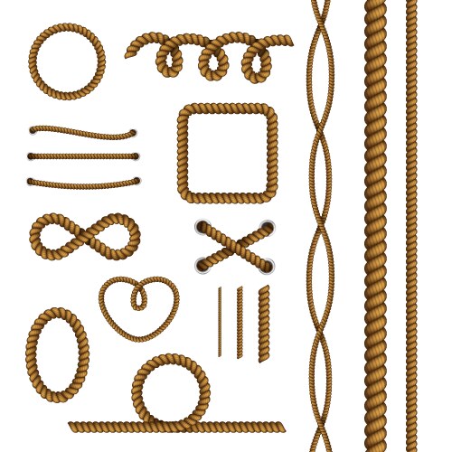 Rope knots frames set Royalty Free Vector Image