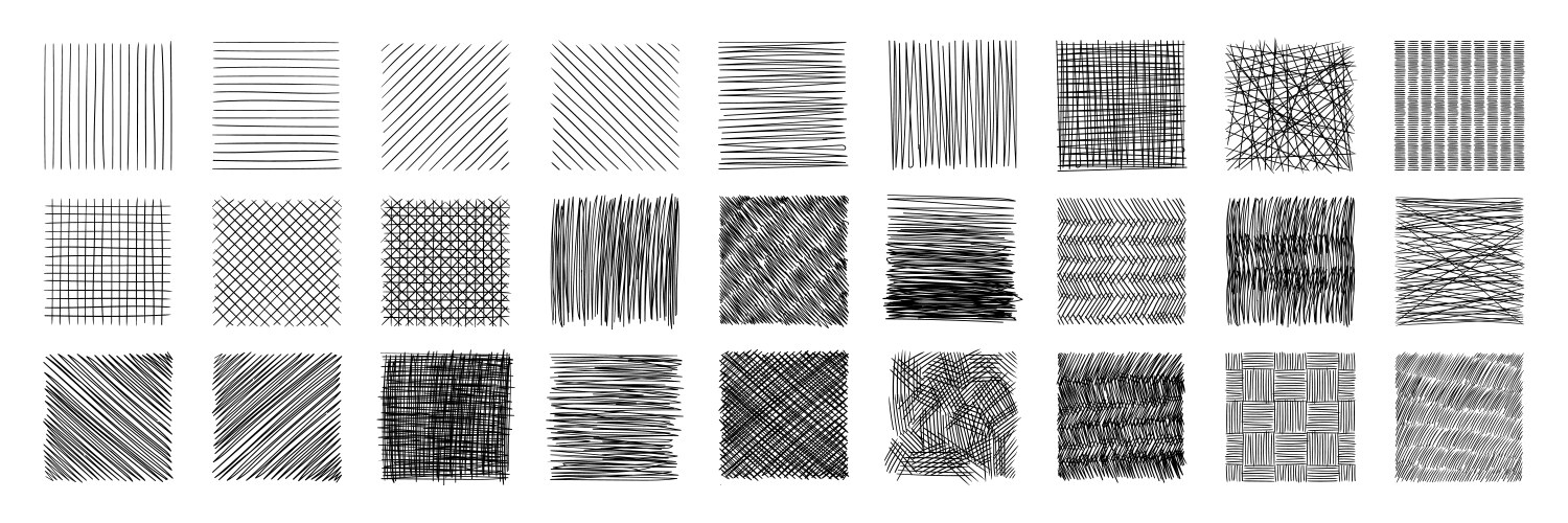 Crosshatch Line Patterns Vector Image