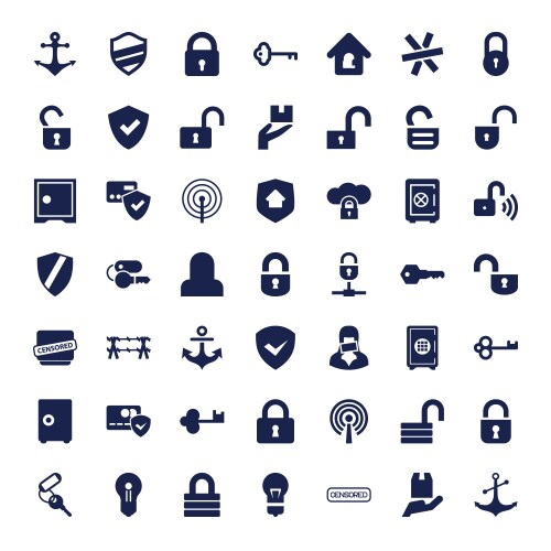 Secure icons Royalty Free Vector Image - VectorStock