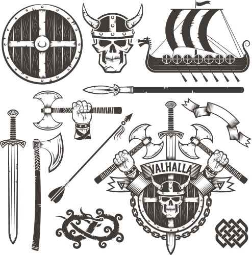 Viking Battle Emblem Vector Image