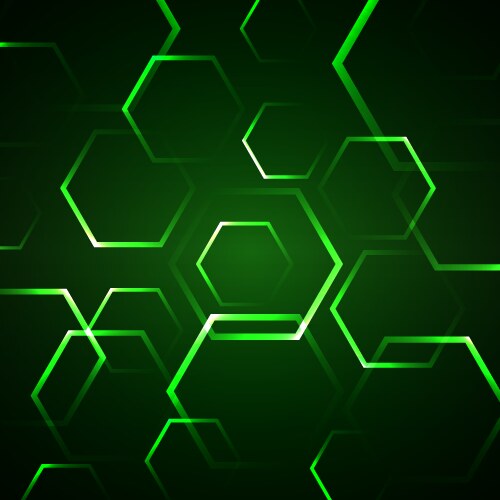 abstract background with green hexagon vector image