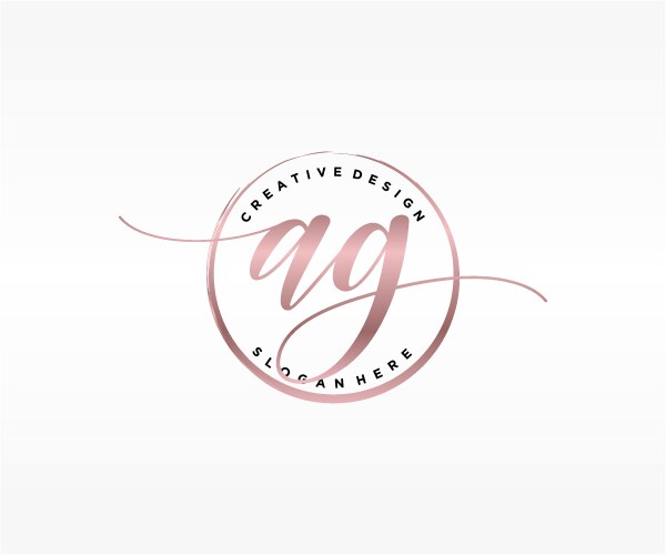 Initial ag handwriting logo with circle template Vector Image