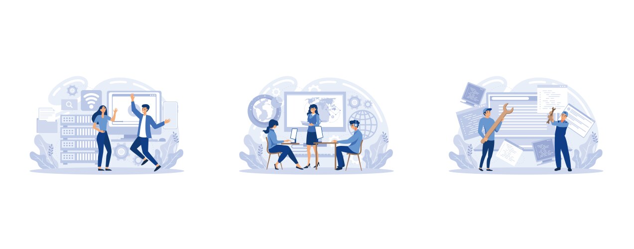 System administrations computer lab vector image