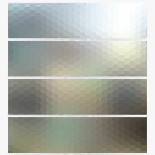 Abstract hexagonal headers set blurred design vector image