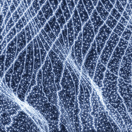 Array with dynamic particles 3d futuristic vector image