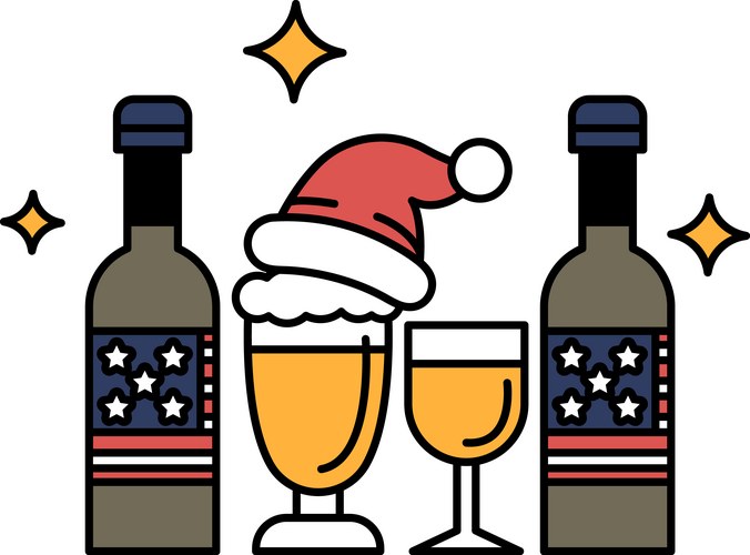 Elegant Wine Bottle with Glass Vector Image