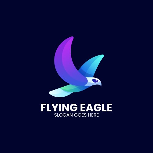 Logo eagle gradient colorful style Royalty Free Vector Image