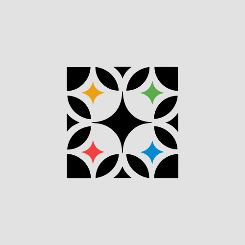 Abstract geometric pattern of overlapping shapes vector image