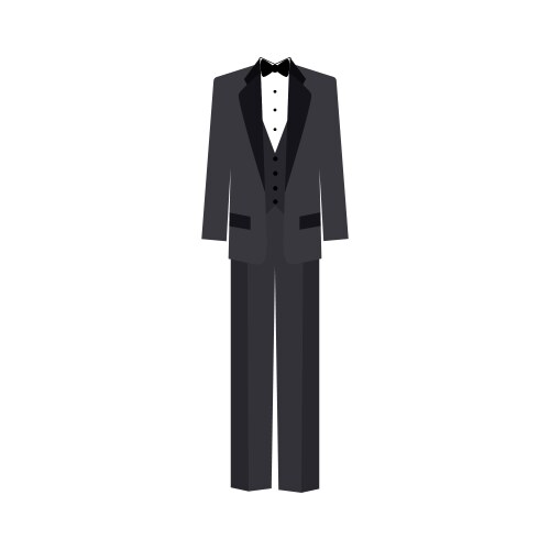 Wedding groom suit cartoon colored clipart Vector Image